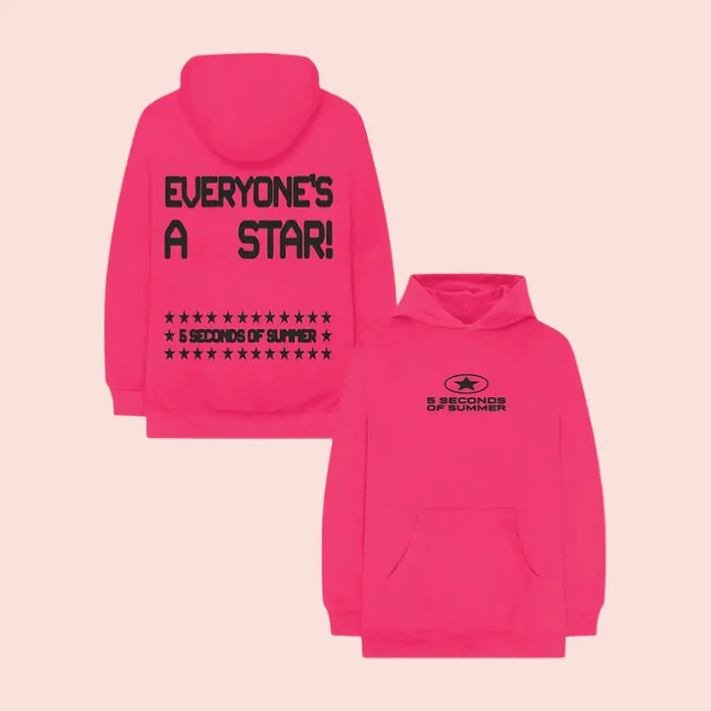 5 Seconds Of Summer Merch Store Everyone’S A Star Hot Pink Hoodie Gifts For Band Fans
