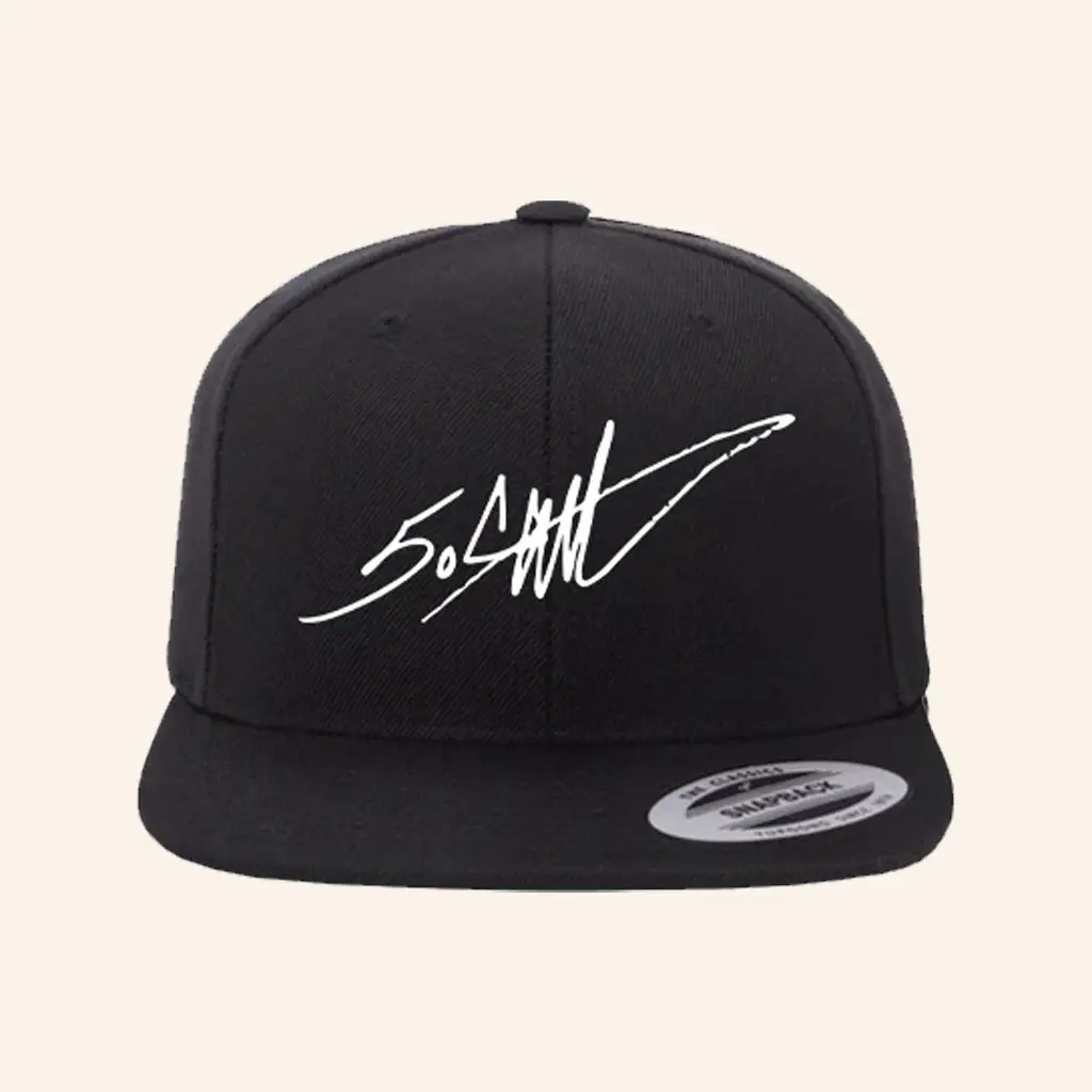50 Cent Merch 50 Cent Signature Snapback Hat Music Gift Ideas For Guys -WearandDecor 50 Cent Merch 50 Cent Signature Snapback Hat Music Gift Ideas For Guys -WearandDecor - Image 1