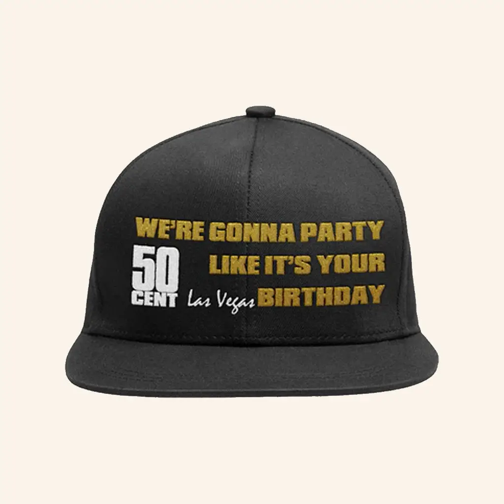 50 Cent Merch We're Gonna Party Like It's Your Birthday Snapback Hat Embroidered Gifts For Fans -WearandDecor 50 Cent Merch We're Gonna Party Like It's Your Birthday Snapback Hat Embroidered Gifts For Fans -WearandDecor - Image 1