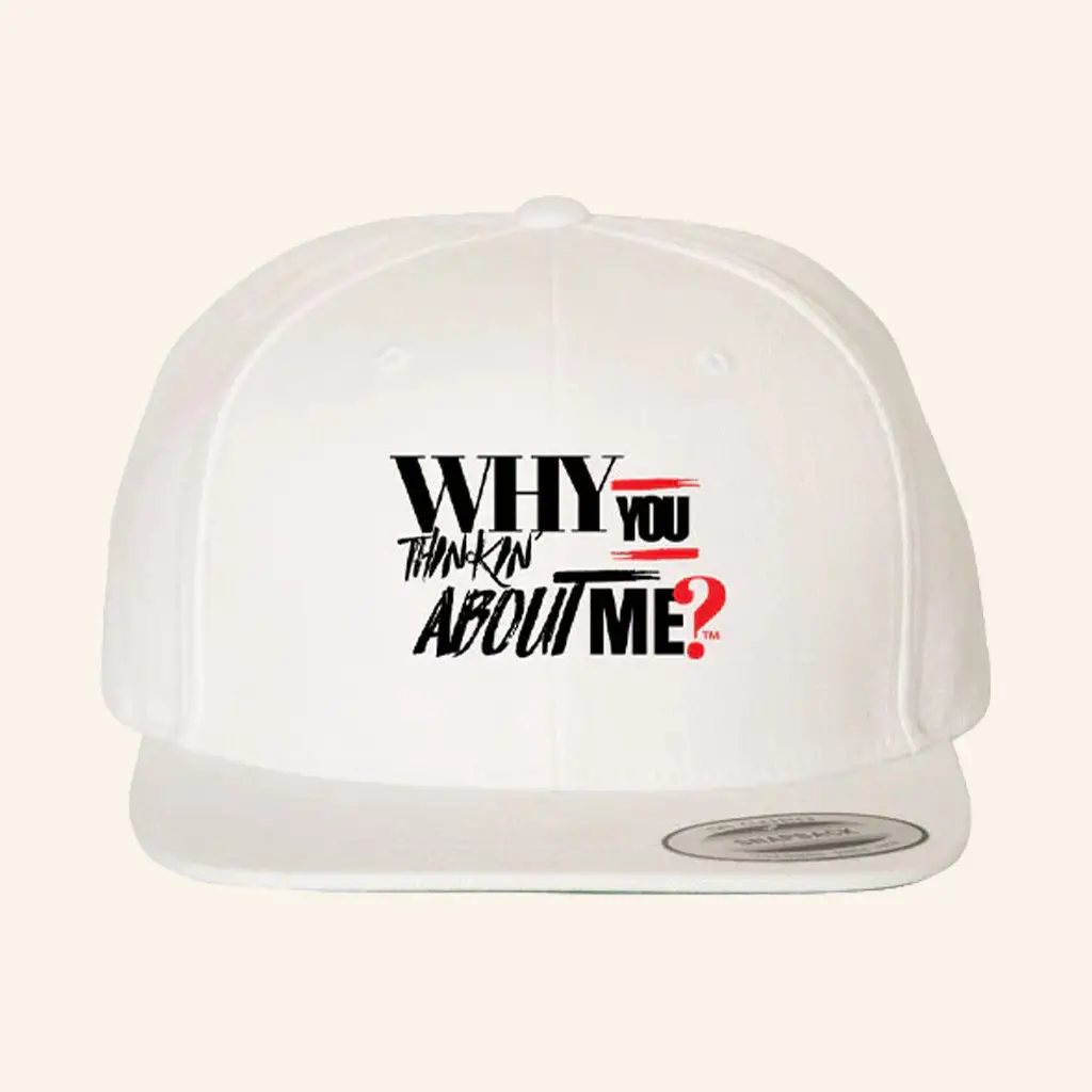 50 Cent Merch Why You Thinkin About Me Snapback Hat Presents For Music Lovers -WearandDecor 50 Cent Merch Why You Thinkin About Me Snapback Hat Presents For Music Lovers -WearandDecor - Image 1