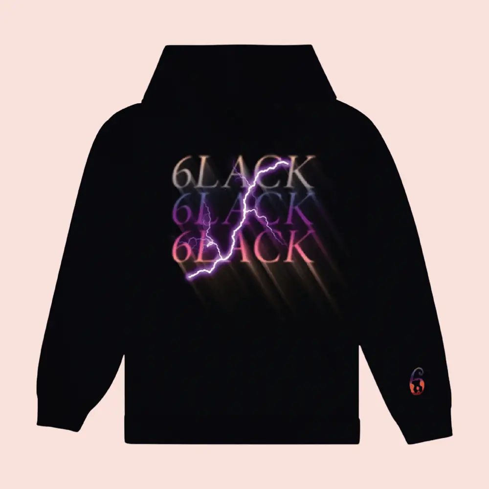 6Lack Lightning Hoodie Black 6Lack Merch Best Gifts For Music Lover