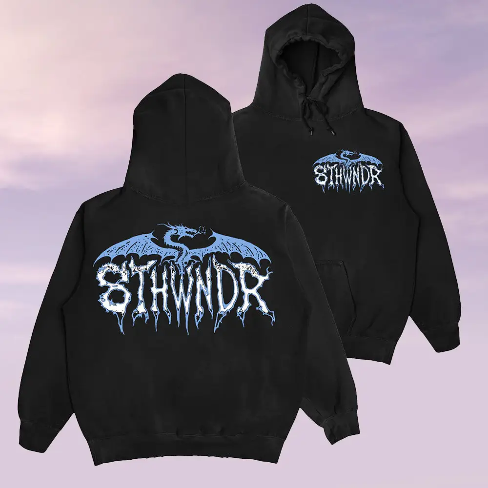 8Thwndr Merch Dragon Black Hoodie Fantastic Apparel Birthday Gifts For Husband