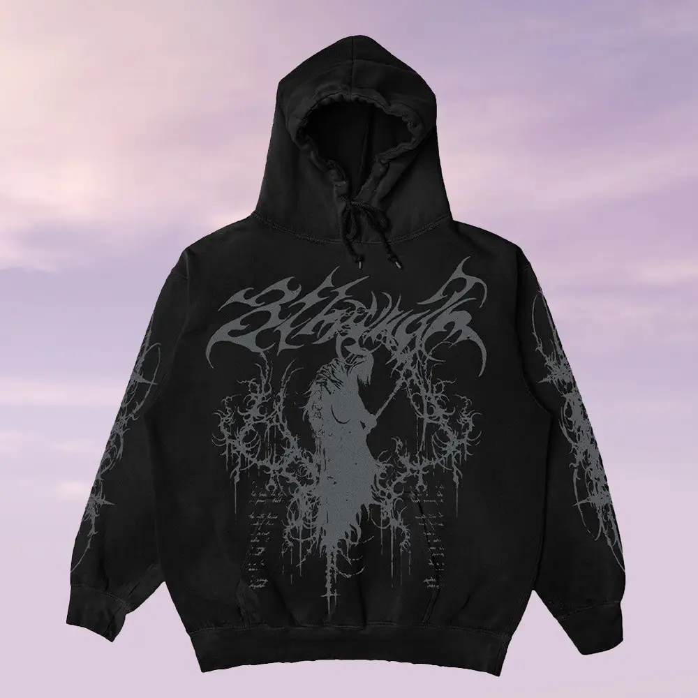 8THWNDR Merch Scripture Reaper Black Hoodie Good Clothing Gifts For Son