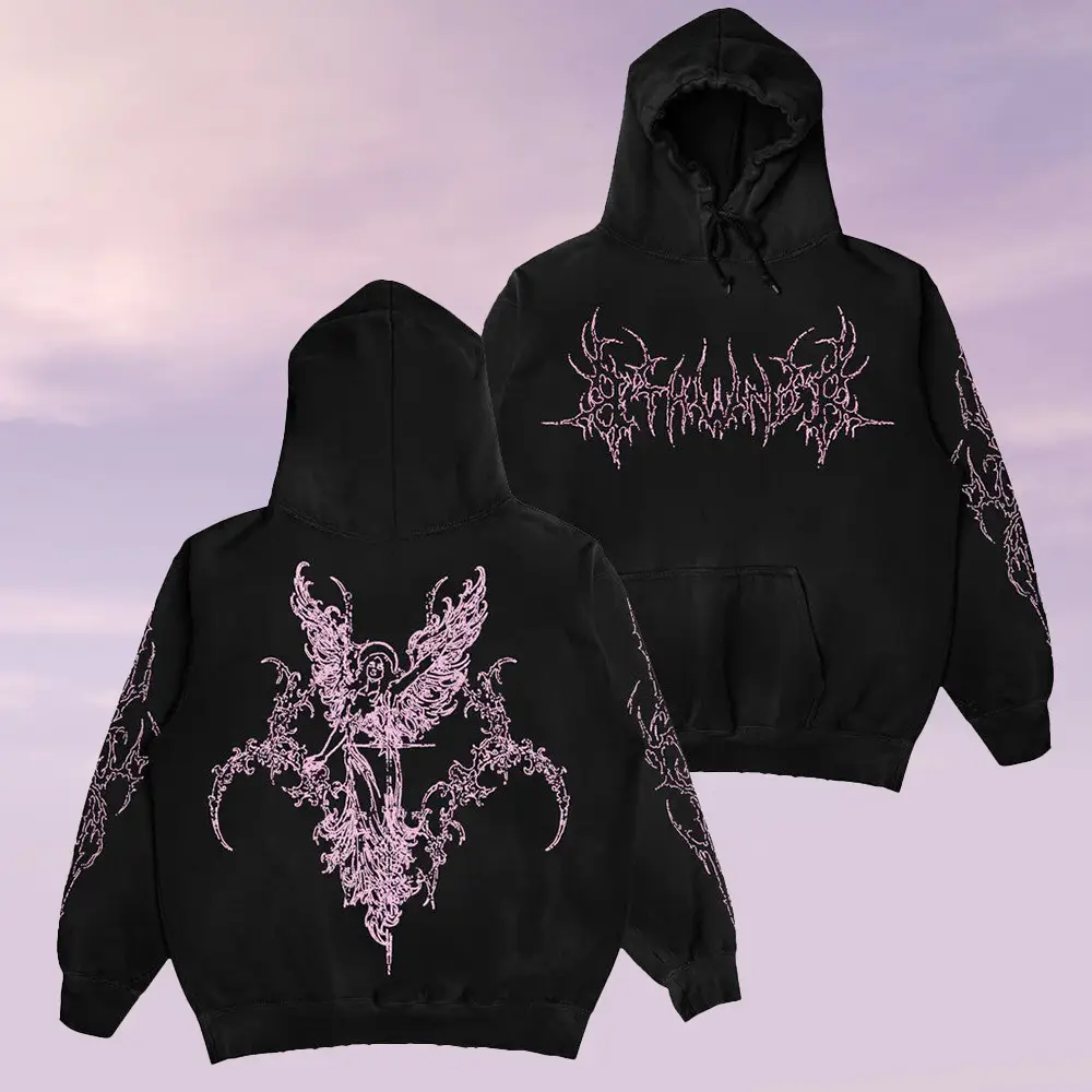 8THWNDR Merch Sigil Angel Black Hoodie Unique Clothes Best Birthday Gifts For Brother