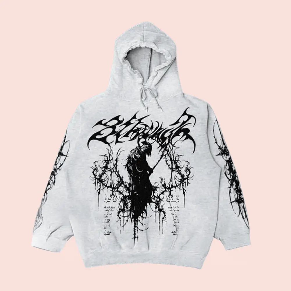 8Thwndr Merch Store Scripture Reaper Grey Hoodie Apaprel For Sale Special Gift Ideas