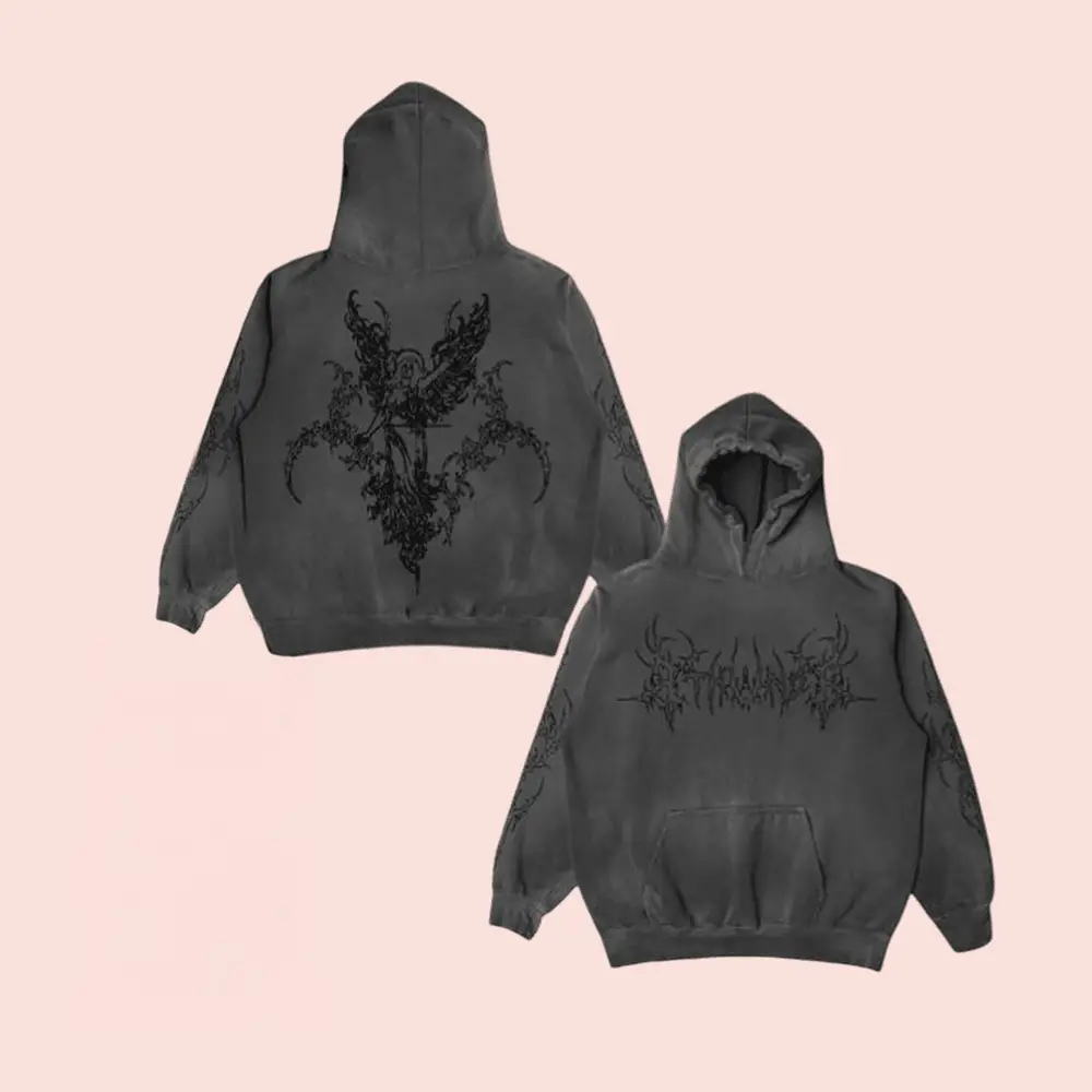 8Thwndr Merch Store Sigil Angel Vintage Black Hoodie Clothing For Sale Perfect Gift For Him