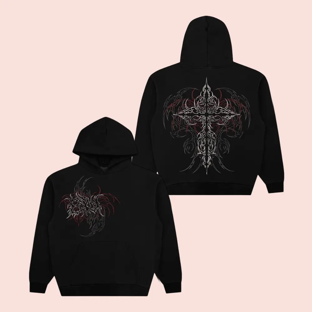 8Thwndr Store Merch Razor Tribal Hoodie Black Clothes Great Gift Ideas For Brothers 8Thwndr Store Merch Razor Tribal Hoodie Black Clothes Great Gift Ideas For Brothers - Image 1