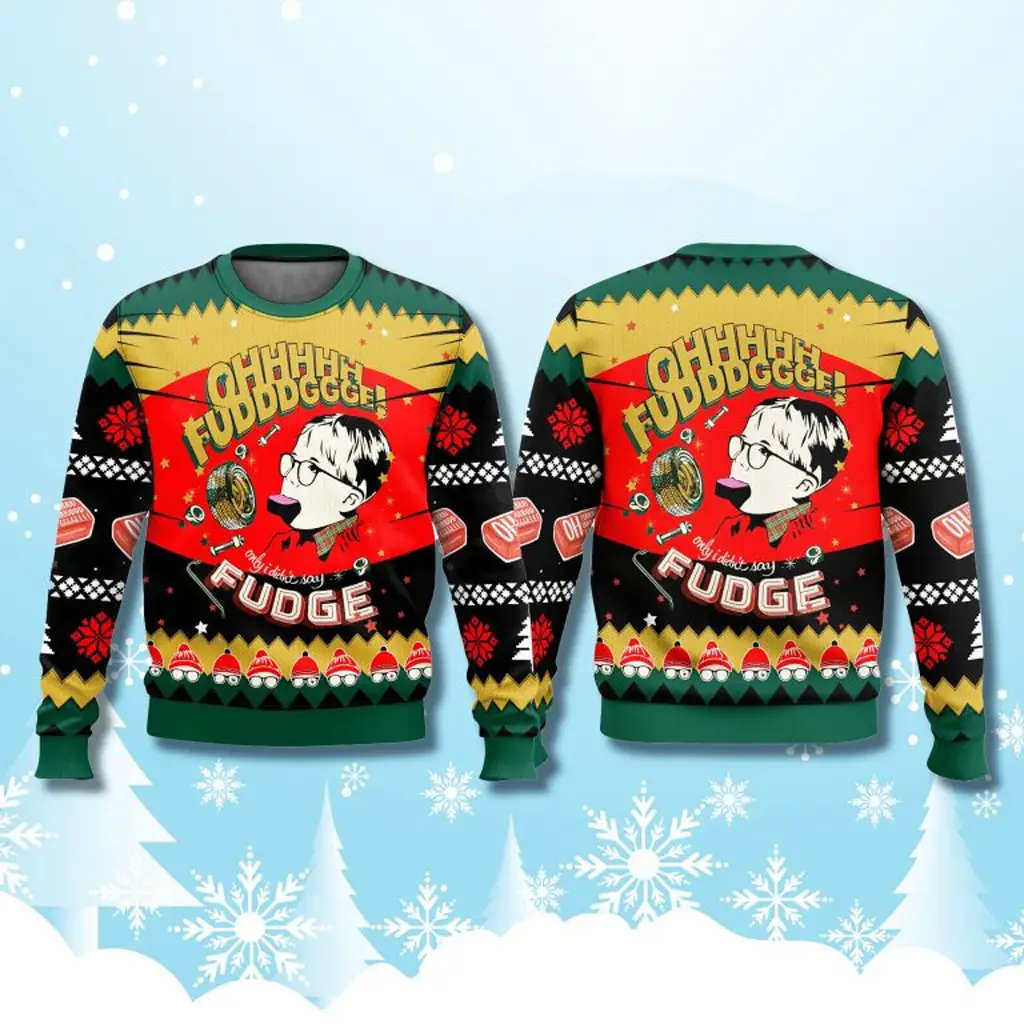 A Christmas Story Ohh Fudge Christmas Ugly Sweater Christmas Gifts For Boyfriend - WearandDecor