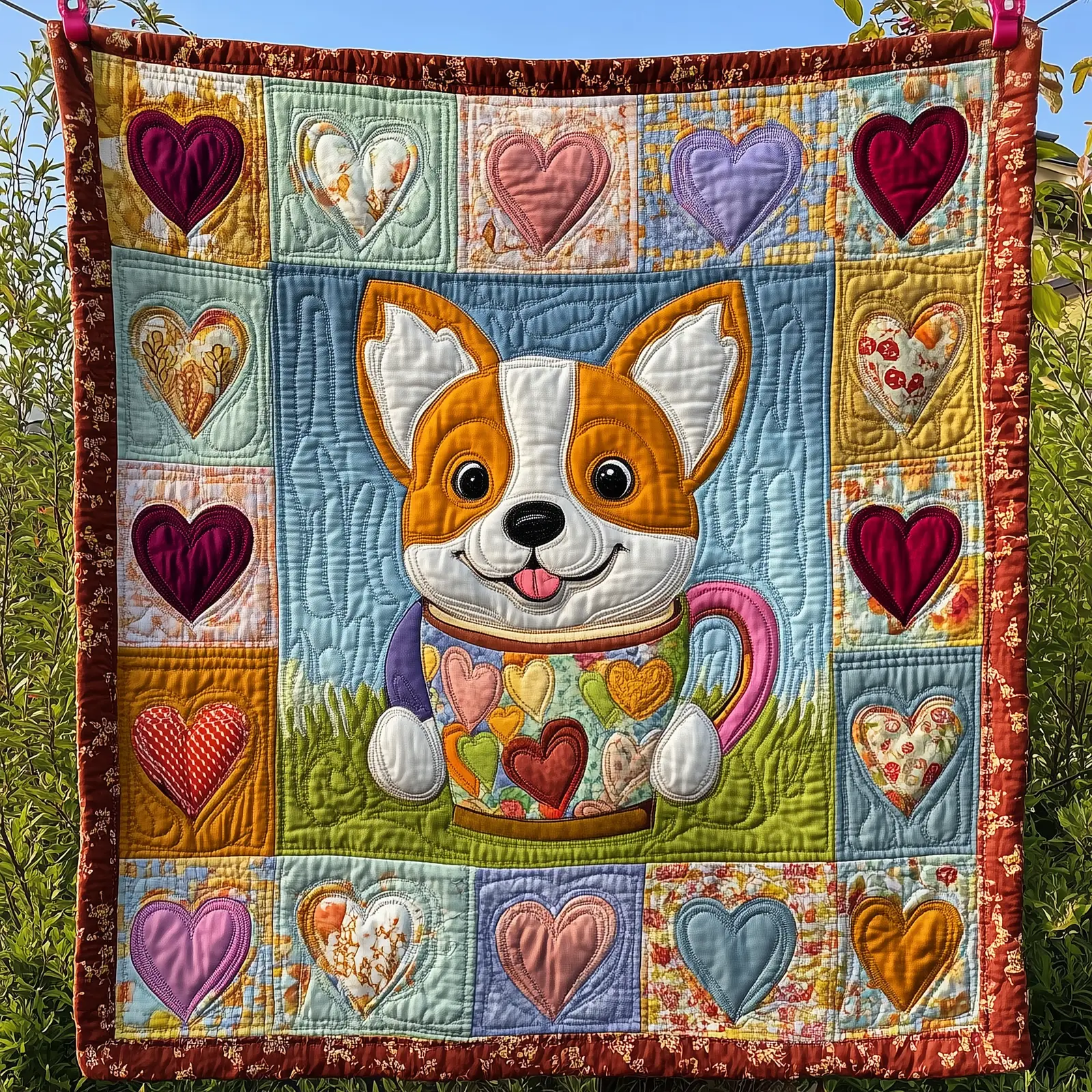 A Cup Of Corgi Cozy Soft Quilted Blanket Cute Puppy Pet Gifts For Corgi Lovers