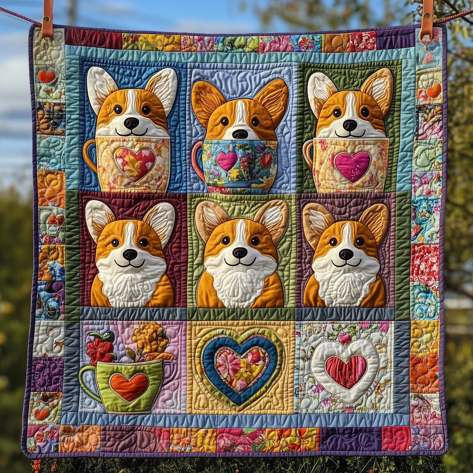 A Cup Of Corgi Ultra Soft Quilted Blanket Cute Puppy Christmas Gifts For Corgi Lovers