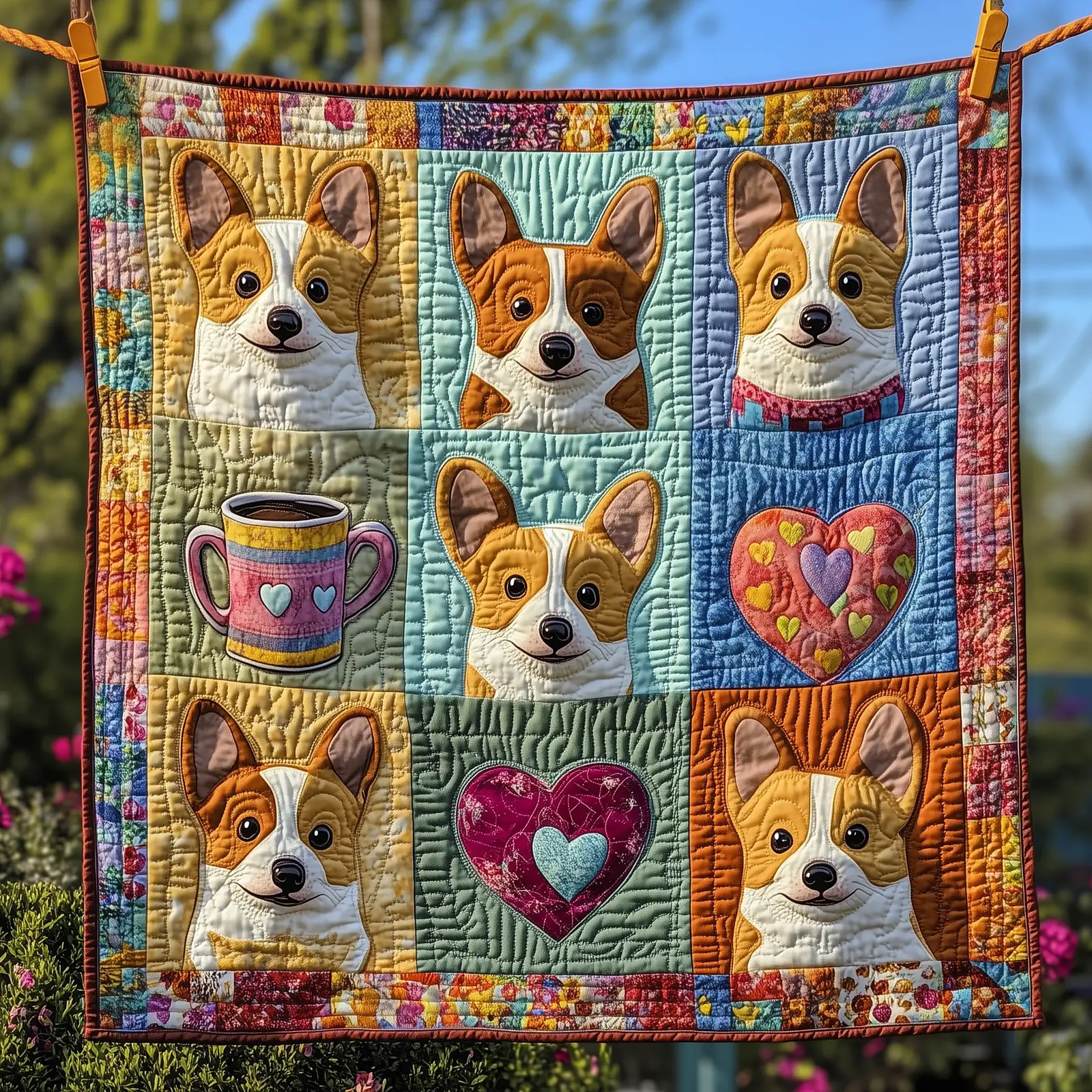 A Cup Of Corgi Vibrant Quilted Blanket Lovers Pet Best Gifts For Corgi Lovers A Cup Of Corgi Vibrant Quilted Blanket Lovers Pet Best Gifts For Corgi Lovers - Image 1