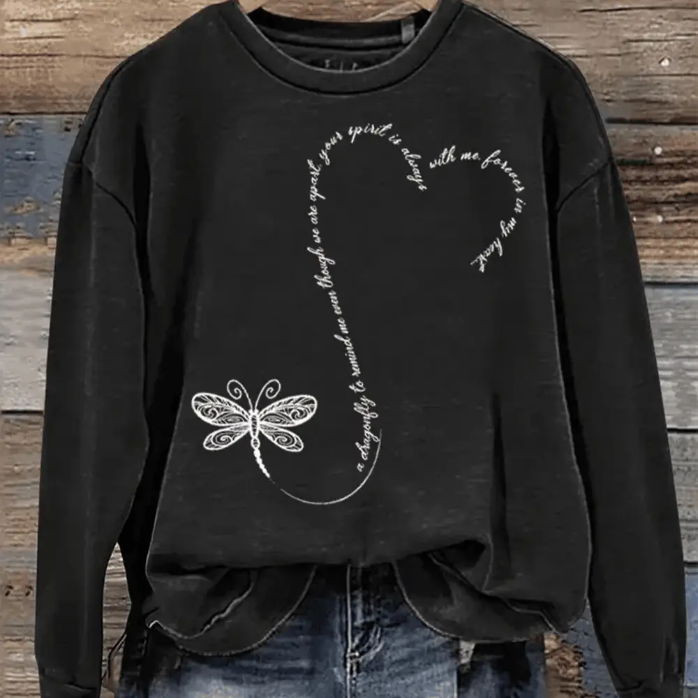 A Dragonfly Protects You In Your Heart Sweatshirt Inspirational Slogan Merch Gift For Girl