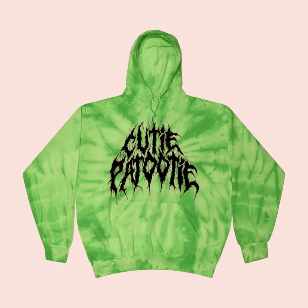 A Good Cult Multi Green Tie Dye Cutie Patootie Hoodie Humorous Juxtaposition Apparel