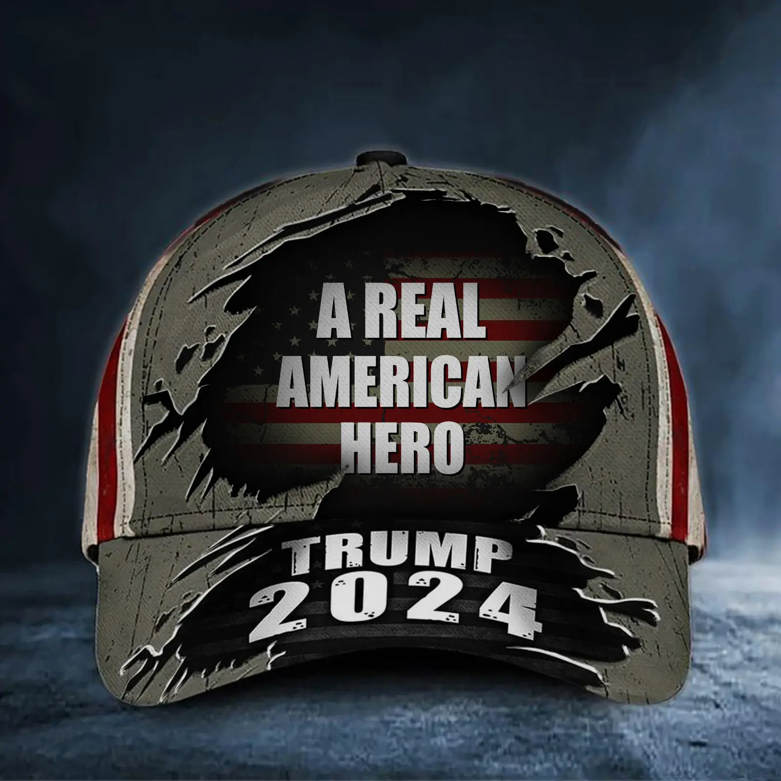A Real American Hero Trump 2024 Hat Pro Trump Hat Gifts For Republican Supporters