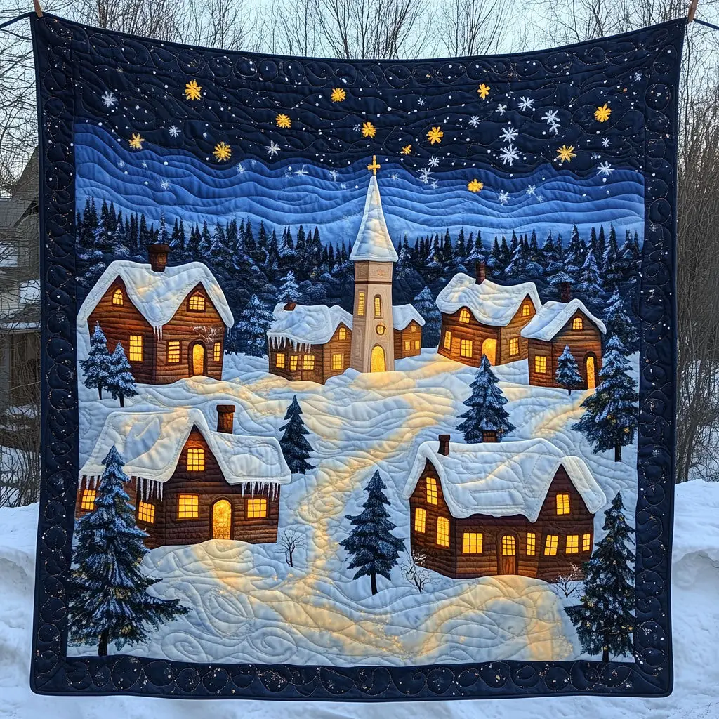 A Small Christmas Village Quilt Perfect Housewarming Gift with Quilt Blanket