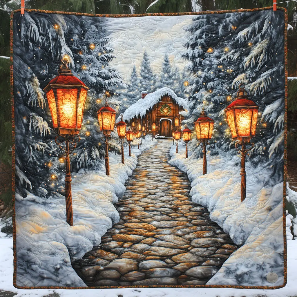A Snowy Path Quilt Blanket Christmas Bedroom Decor Cozy Presents For Mom A Snowy Path Quilt Blanket Christmas Bedroom Decor Cozy Presents For Mom - Image 1