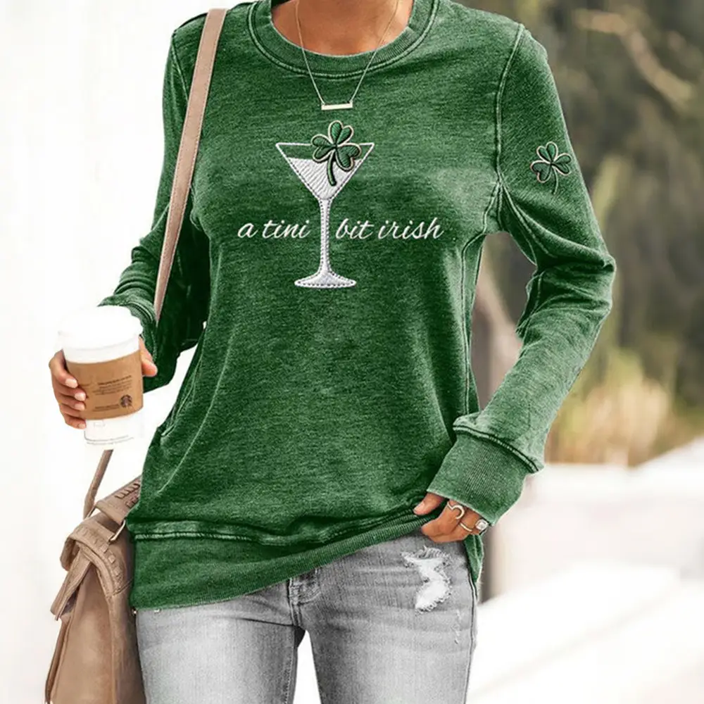 A Tini Bit Irish Sweatshirt Saint Patrick's Day Outfit Pats Day Clothing A Tini Bit Irish Sweatshirt Saint Patrick's Day Outfit Pats Day Clothing - Image 1
