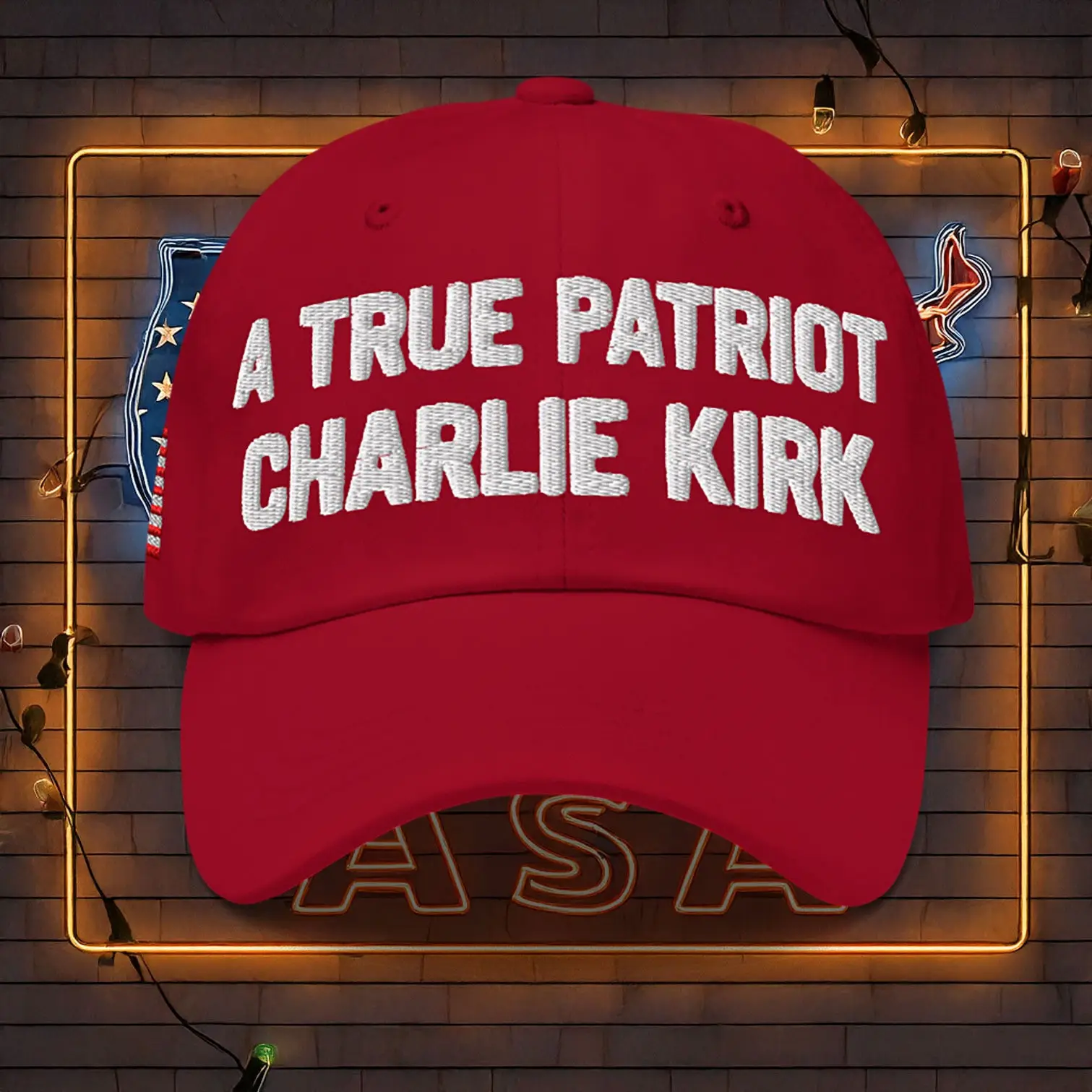 A True Patriot Charlie Kirk Baseball Hat Embroidered