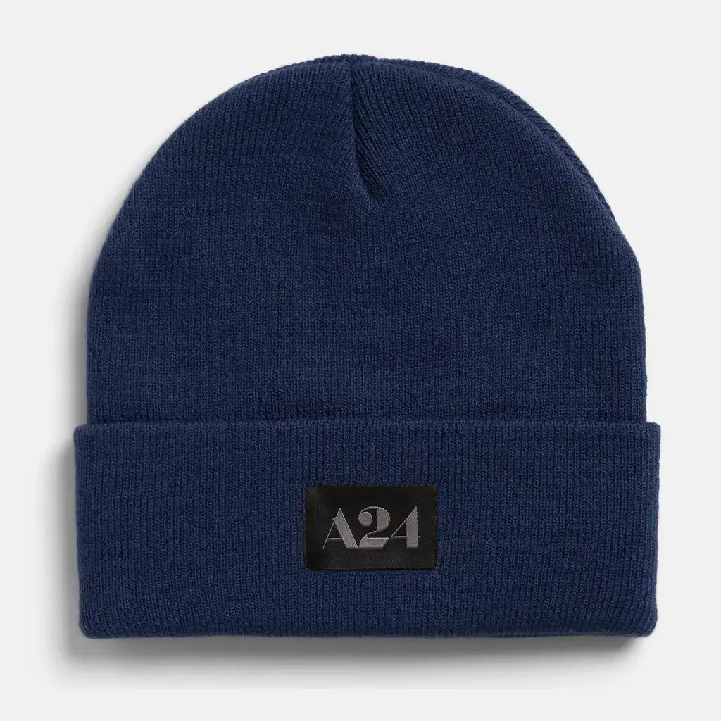 A24 Merch Navy Logo Beanie Birthday Gift Ideas For Husband - WearandDecor