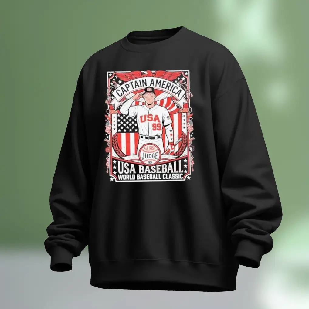Aaron Judge Captain America Sweatshirt USA Baseball World Baseball Classic Clothes Gift For Fan