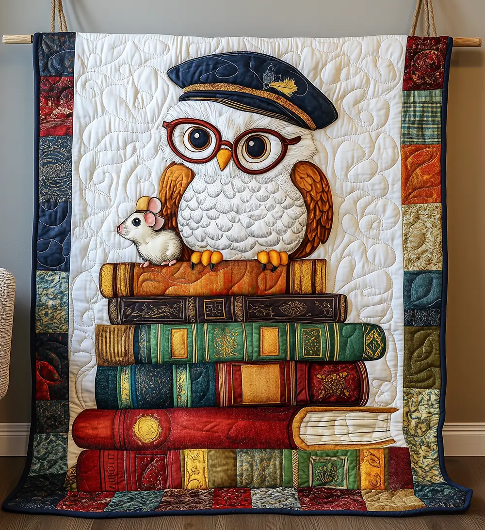 Academy Owl Soft And Warm Quilted Blanket Professor Owl Themed Gifts For Teachers Academy Owl Soft And Warm Quilted Blanket Professor Owl Themed Gifts For Teachers - Image 1