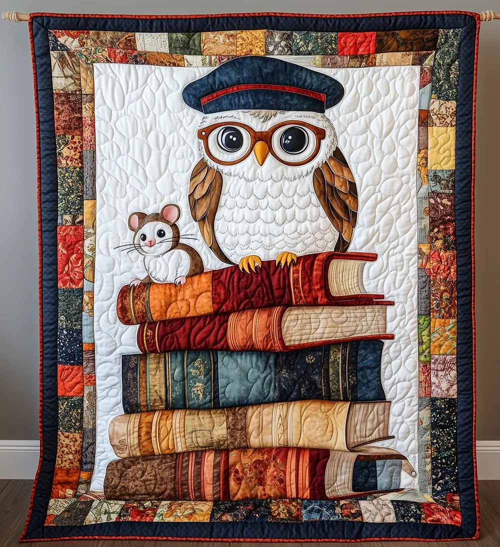 Academy Owl Stylish Design Quilted Blanket Teacher Appreciation Owl Themed Gifts For Teachers Academy Owl Stylish Design Quilted Blanket Teacher Appreciation Owl Themed Gifts For Teachers - Image 1