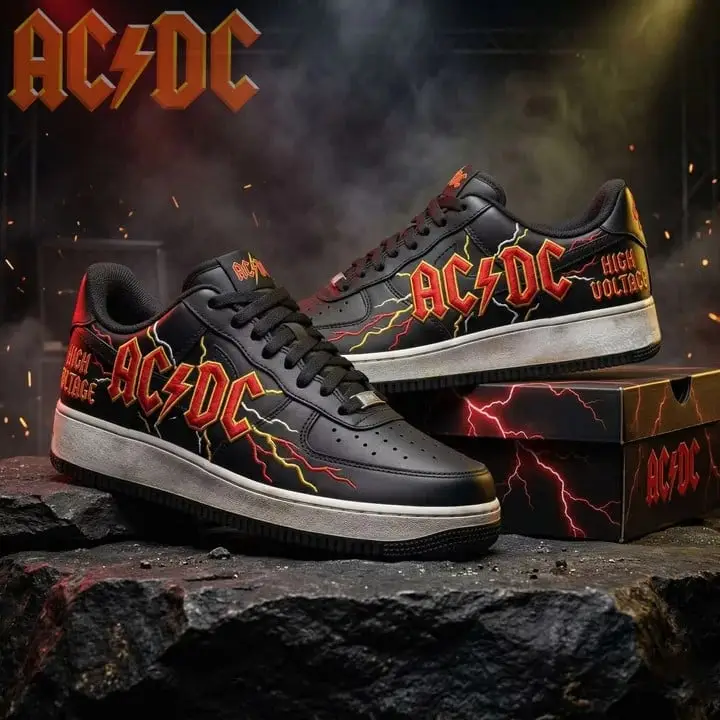 ACDC Merch Sneakers High Voltage ACDC 1973 2026 Birthday Gift Ideas For Son