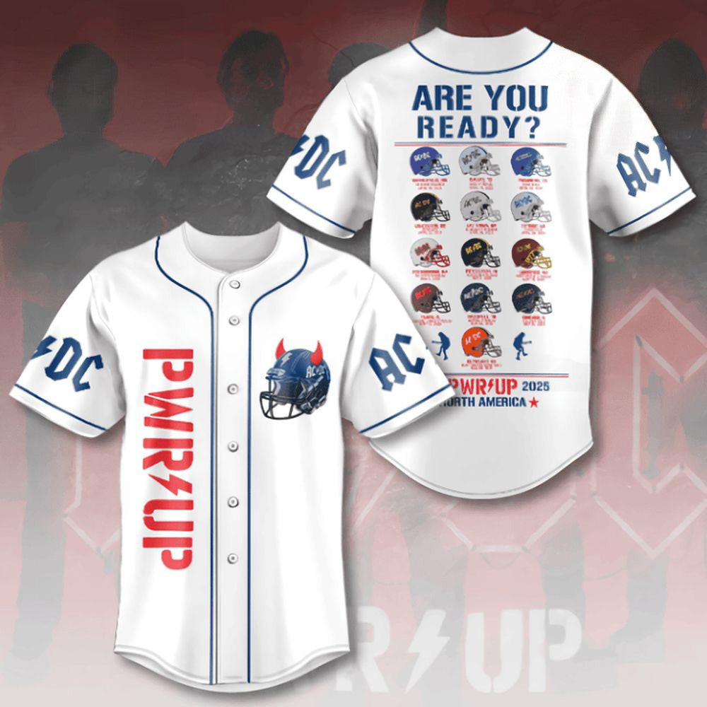 ACDC On Tour Pwr Up Tour 2025 North America Baseball Jersey ACDC Merch Best Father's Day Gifts -WearandDecor