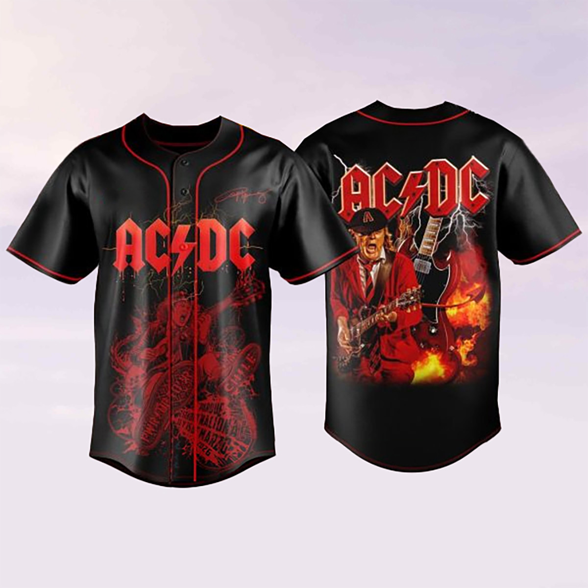 ACDC Tour 2026 Baseball Jersey Rock Music Lover Clothing Gift Ideas For Fans ACDC Tour 2026 Baseball Jersey Rock Music Lover Clothing Gift Ideas For Fans - Image 1