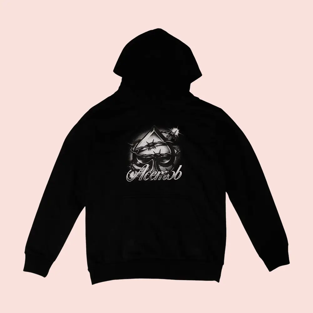 Ace Mob Merch Heart Of Thorns Hoodie Black Ace Mob Clothing Best Gifts For Friends