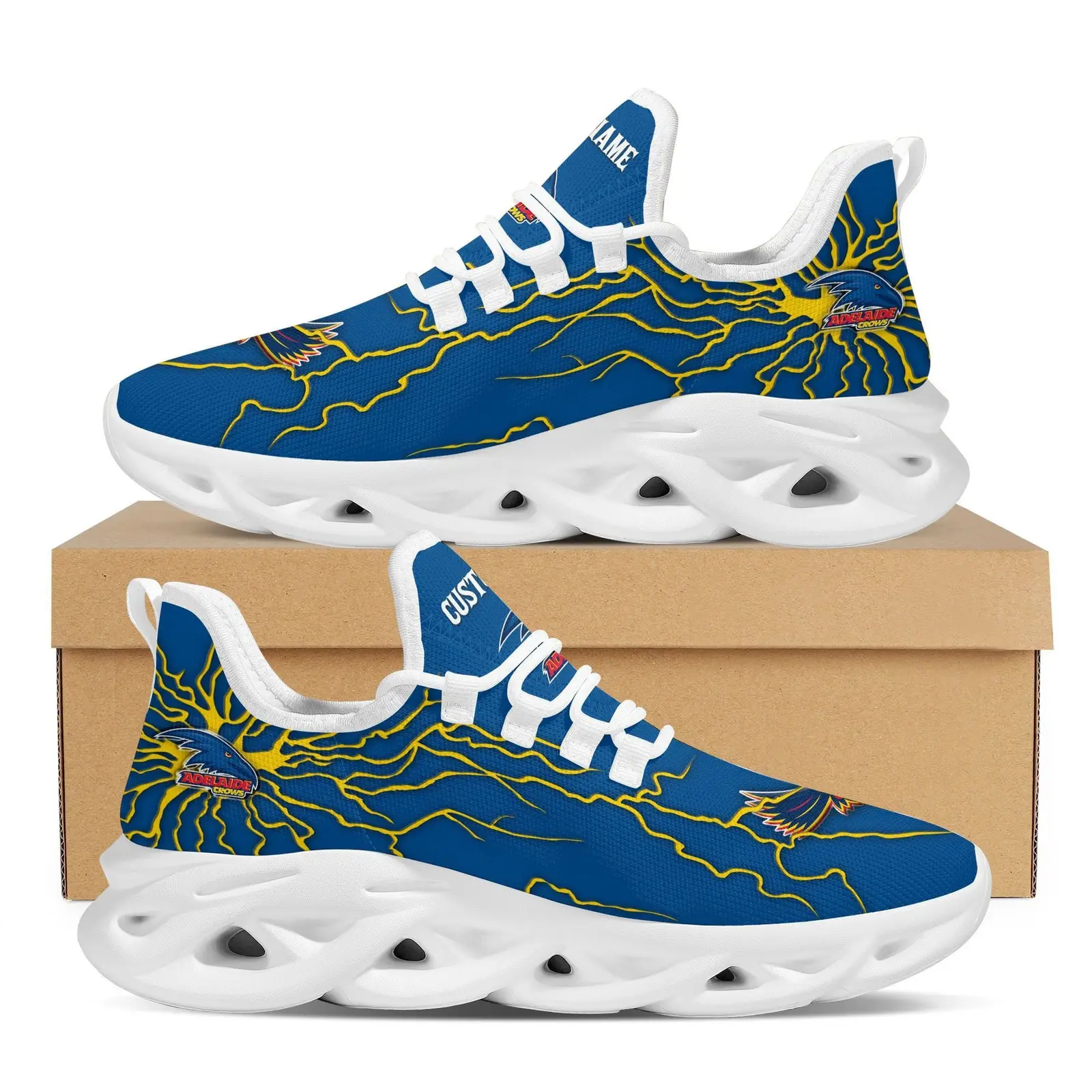 Adelaide Crows Custom Name Stylish Graffiti Personality Max Soul Shoes Afl For Men Women