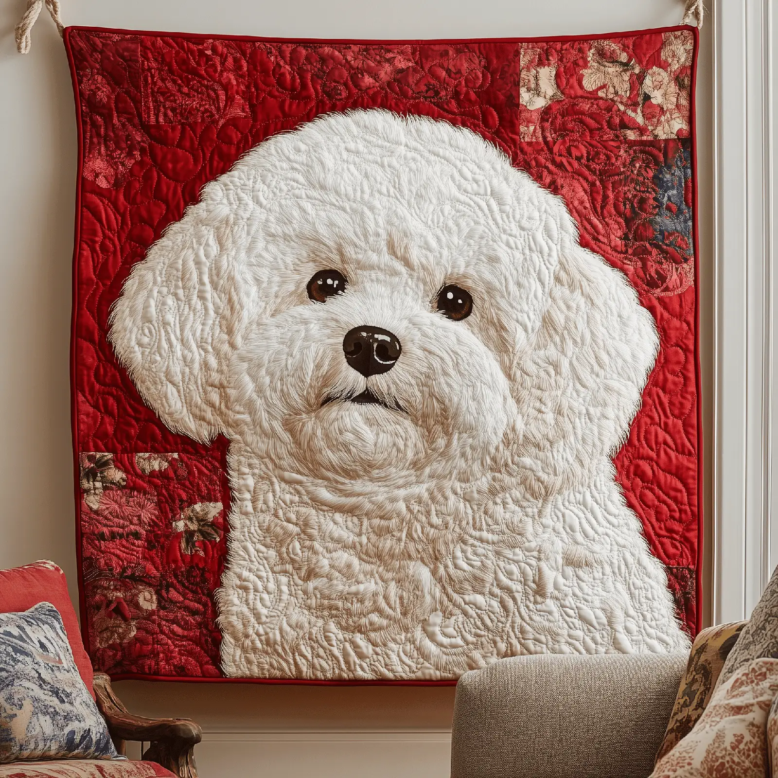 Adorable Bichon Frise White Dog Quilted Blanket Gifts For Bichon Frise Owners Adorable Bichon Frise White Dog Quilted Blanket Gifts For Bichon Frise Owners - Image 1