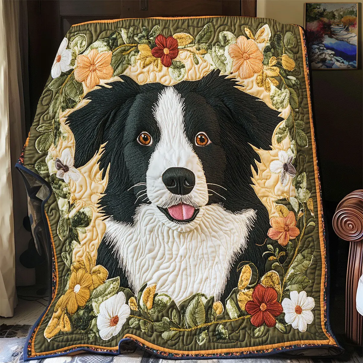 Adorable Border Collie Quilt Blankets Gift For Daughter In Law On Mother'S Day Adorable Border Collie Quilt Blankets Gift For Daughter In Law On Mother'S Day - Image 1