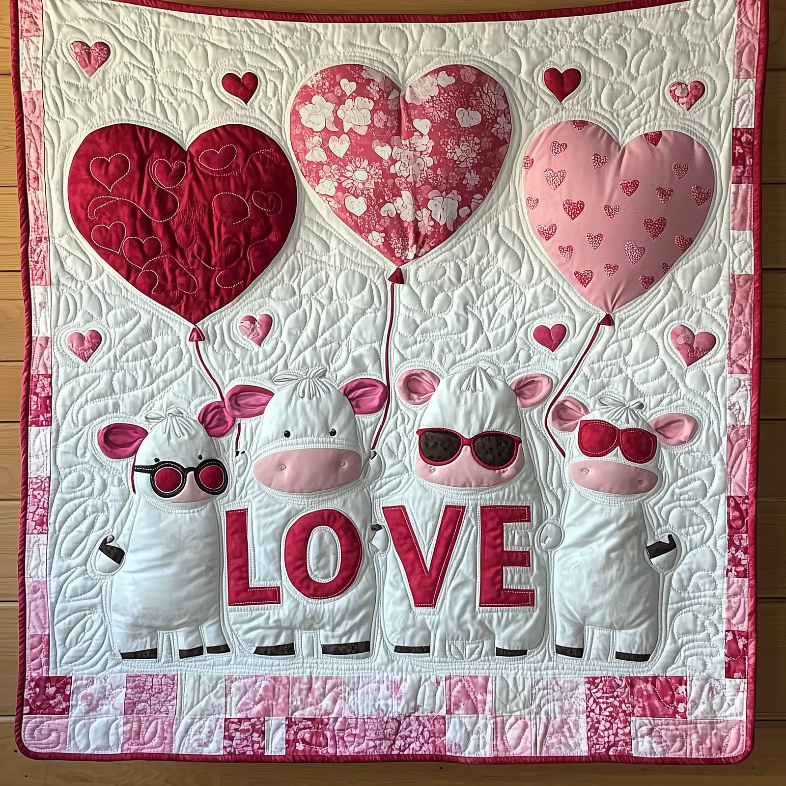 Adorable Cow Valentine Quilted Blanket Room Decor Ideas Unique Gifts For Valentine