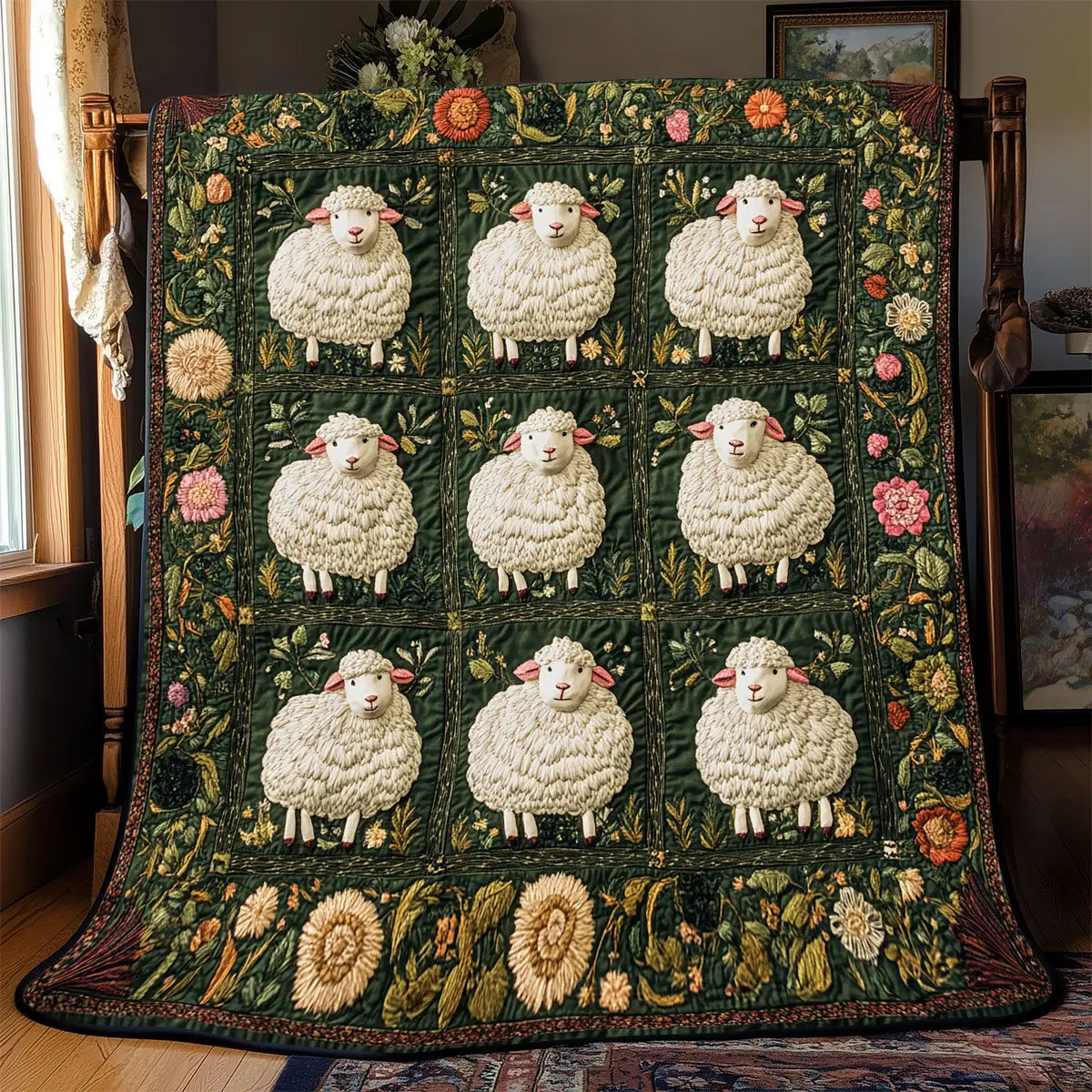 Adorable Lamb Quilt Blankets Gift For Daughter In Law On Mother'S Day