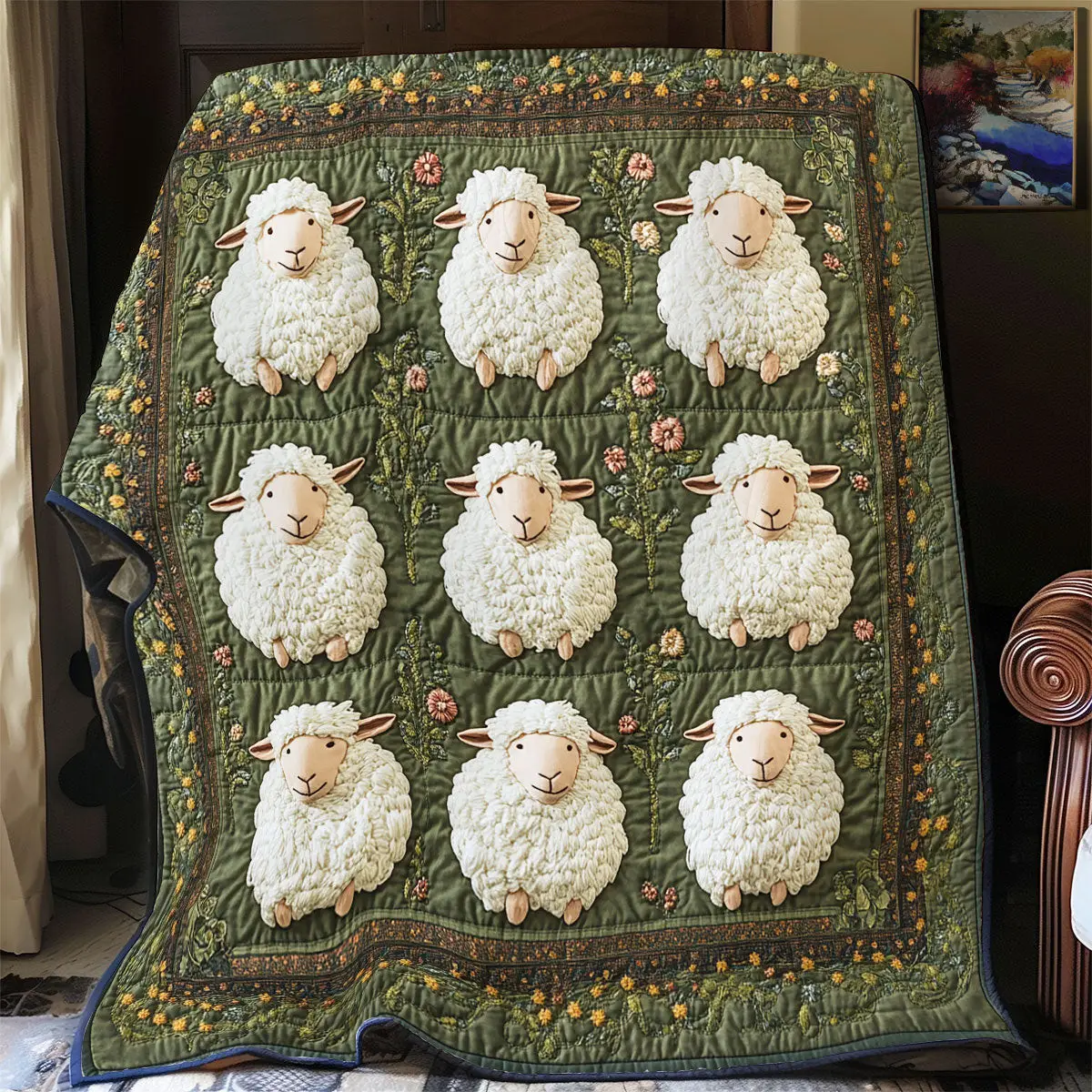 Adorable Lamb Quilt Blankets Mother's Day Gifts For Daughter In Law
