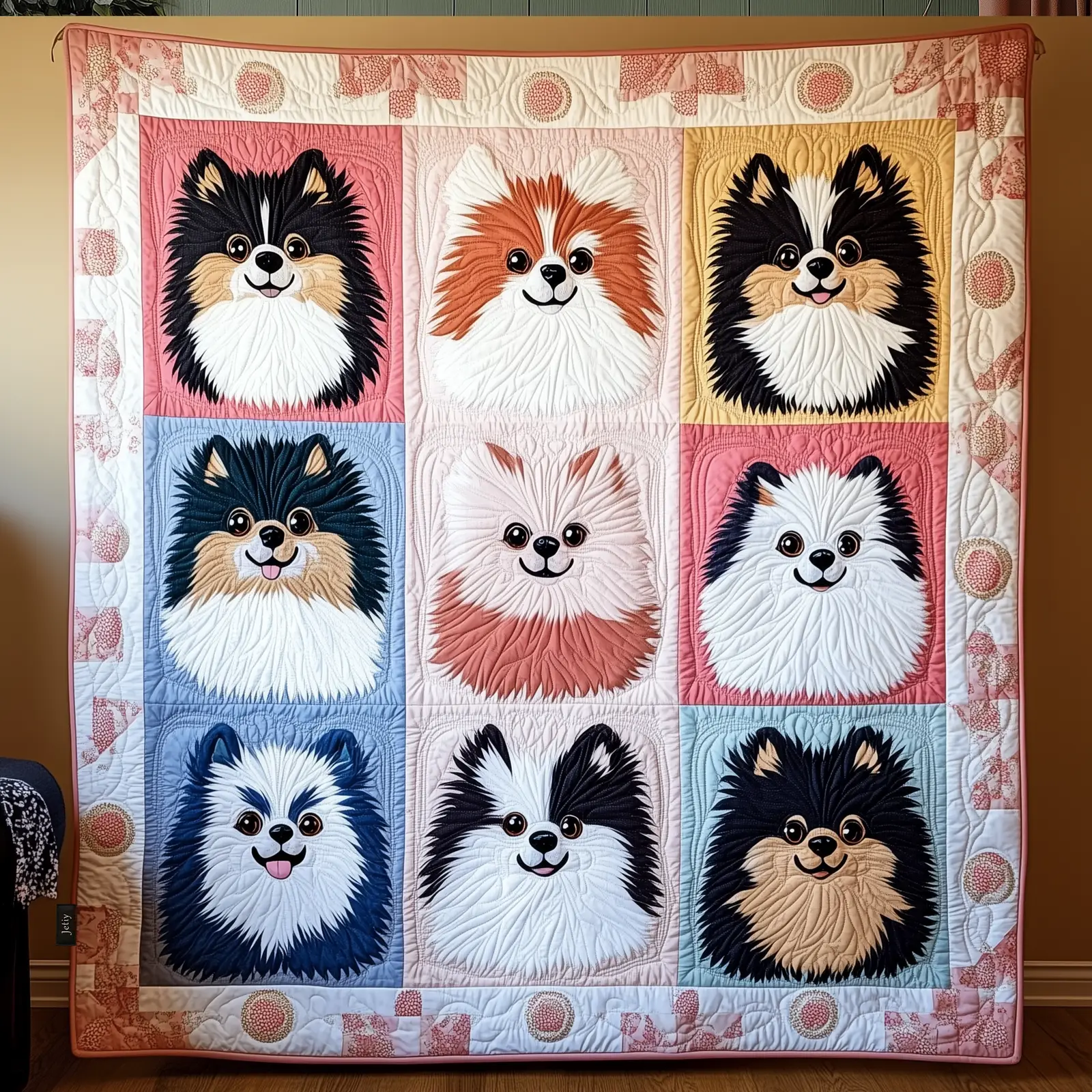 Adorable Pomeranian Dog Fluffy Quilted Blanket Cute Pomeranian Themed Gifts For Her Adorable Pomeranian Dog Fluffy Quilted Blanket Cute Pomeranian Themed Gifts For Her - Image 1