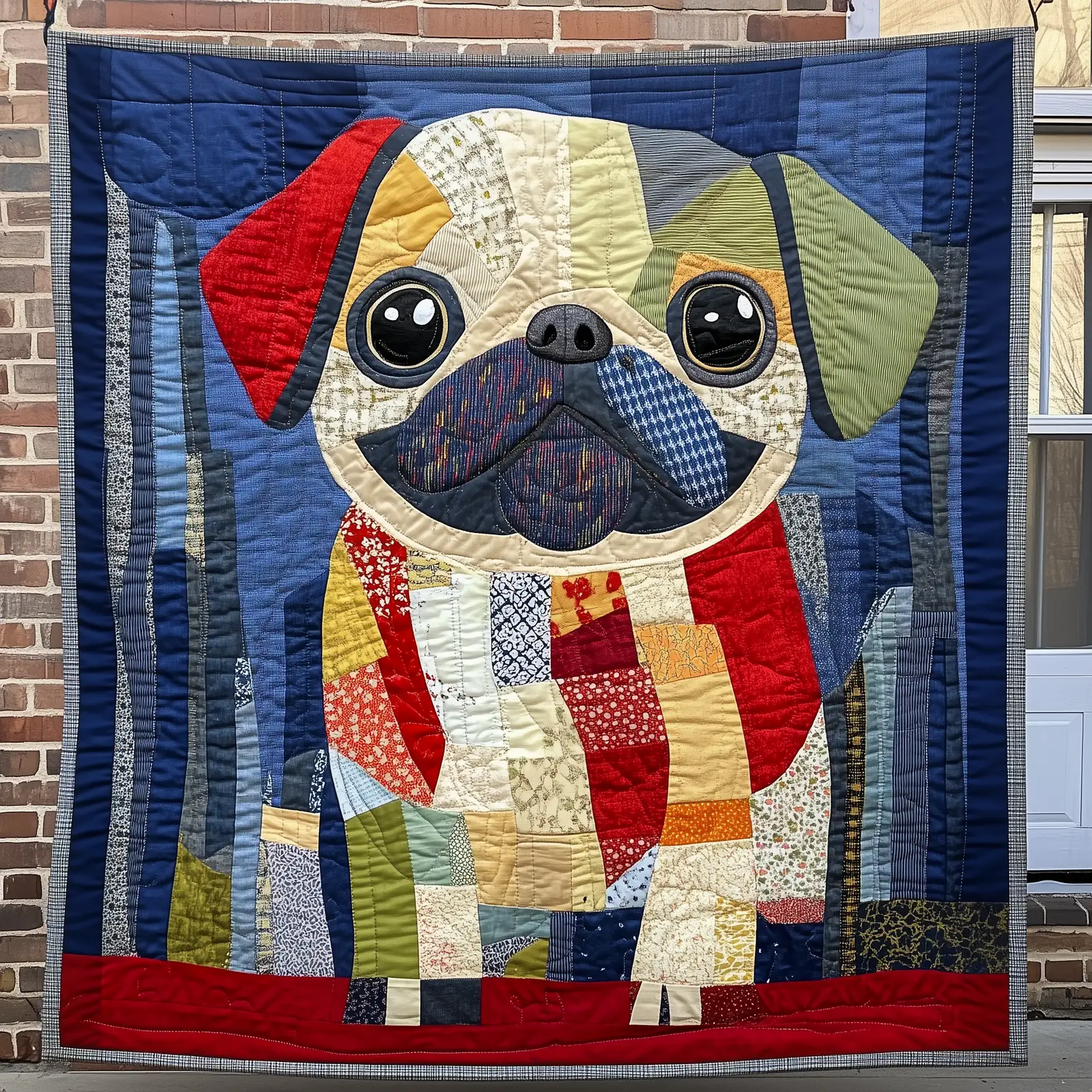 Adorable Pug Puppy Dog Happy Quilted Christmas Presents For Pug Owners