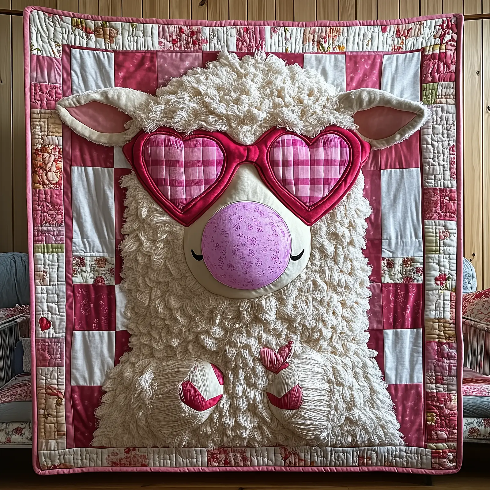Adorable Sheep Farm Animal Cute Quilted Blanket Cute Farmhouse Sheep Themed Gifts Adorable Sheep Farm Animal Cute Quilted Blanket Cute Farmhouse Sheep Themed Gifts - Image 1