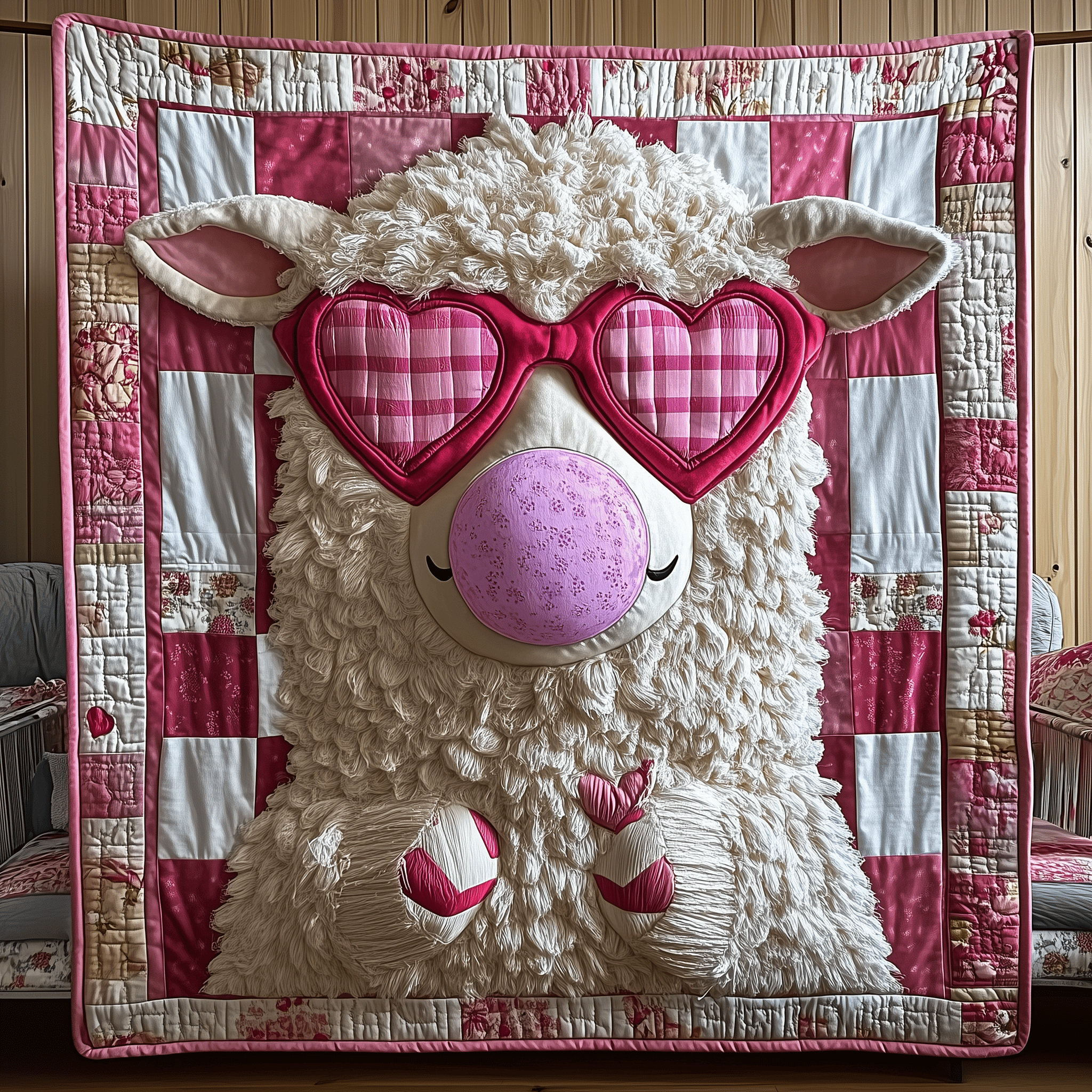 Adorable Sheep Quilted Blanket Bedroom Decorations Valentines Gifts For Sheep Lovers