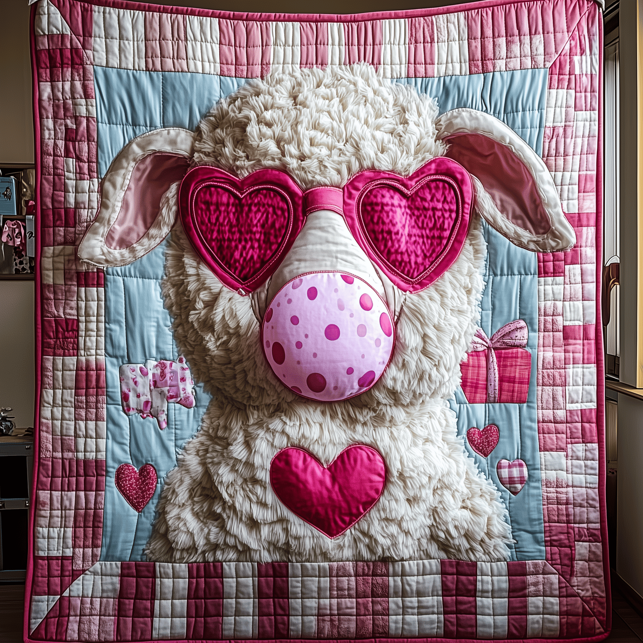 Adorable Sheep Quilted Blanket Room Accessories Unique Valentines Gifts For Sheep Lovers Adorable Sheep Quilted Blanket Room Accessories Unique Valentines Gifts For Sheep Lovers - Image 1