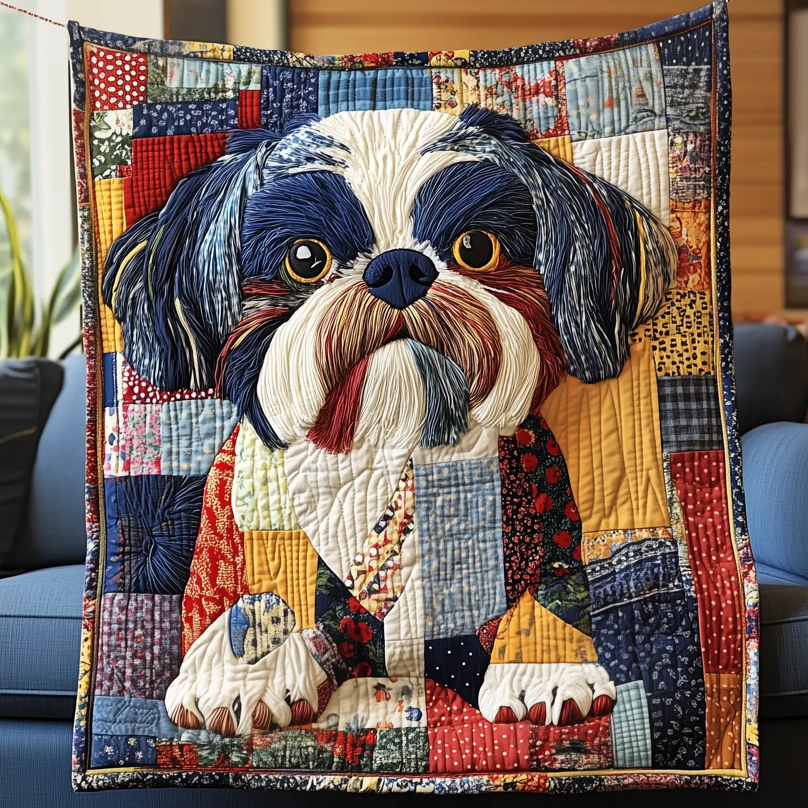 Adorable Shih Tzu Dog Playful Quilted Blanket Xmas Shih Tzu Gifts For Dog Lovers Adorable Shih Tzu Dog Playful Quilted Blanket Xmas Shih Tzu Gifts For Dog Lovers - Image 1