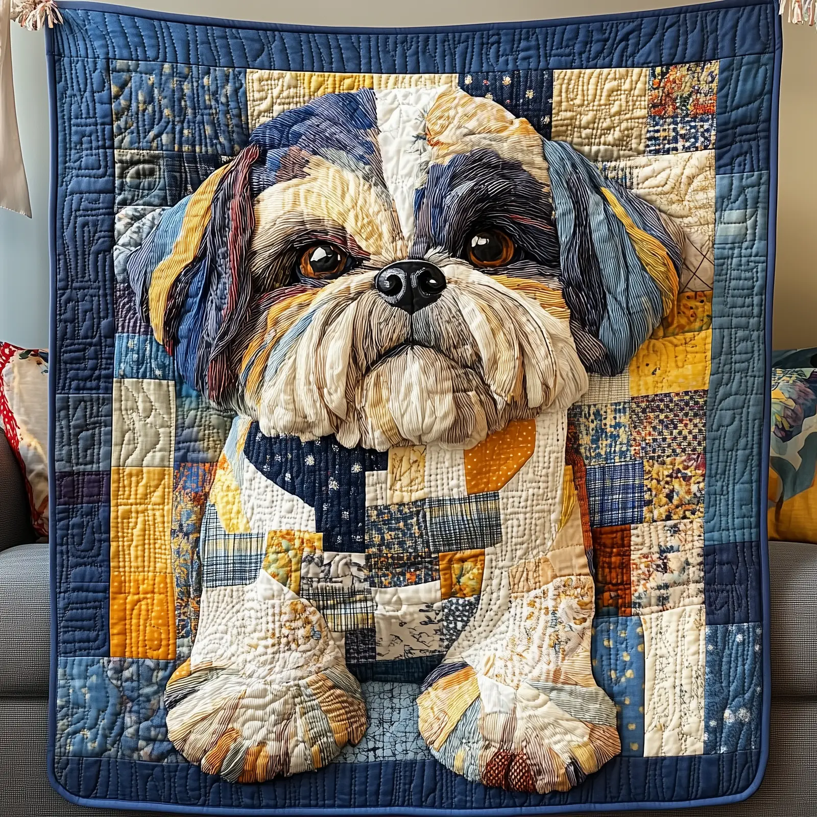 Adorable Shih Tzu Dog Tiny Quilted Blanket Shih Tzu Owner Gifts For Christmas Adorable Shih Tzu Dog Tiny Quilted Blanket Shih Tzu Owner Gifts For Christmas - Image 1