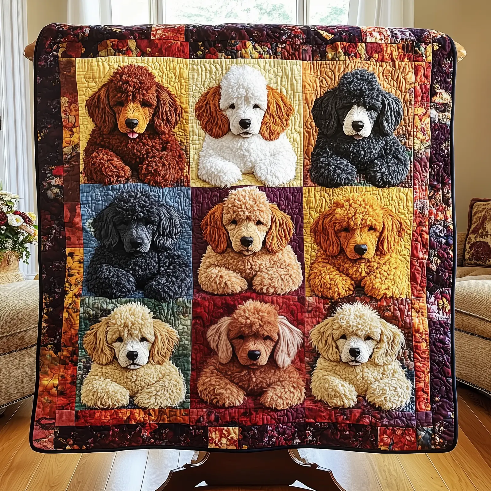 Adorable Sleepy Poodles Stylish Quilted Blanket Cute Poodles Gifts For Girlfriend Adorable Sleepy Poodles Stylish Quilted Blanket Cute Poodles Gifts For Girlfriend - Image 1