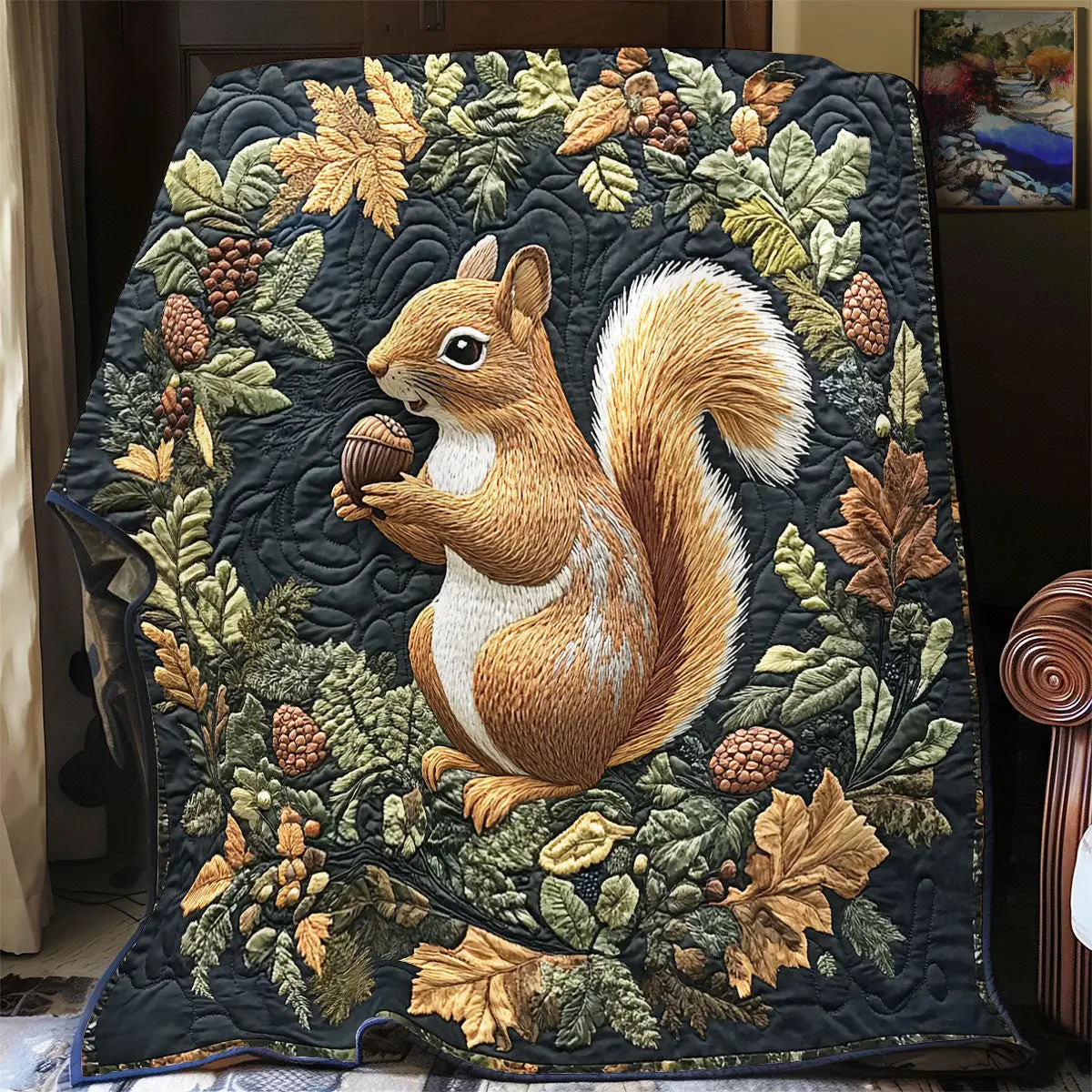 Adorable Squirrel Best Quilt Throw Blanket Cute Mothers Day Gifts for Mom
