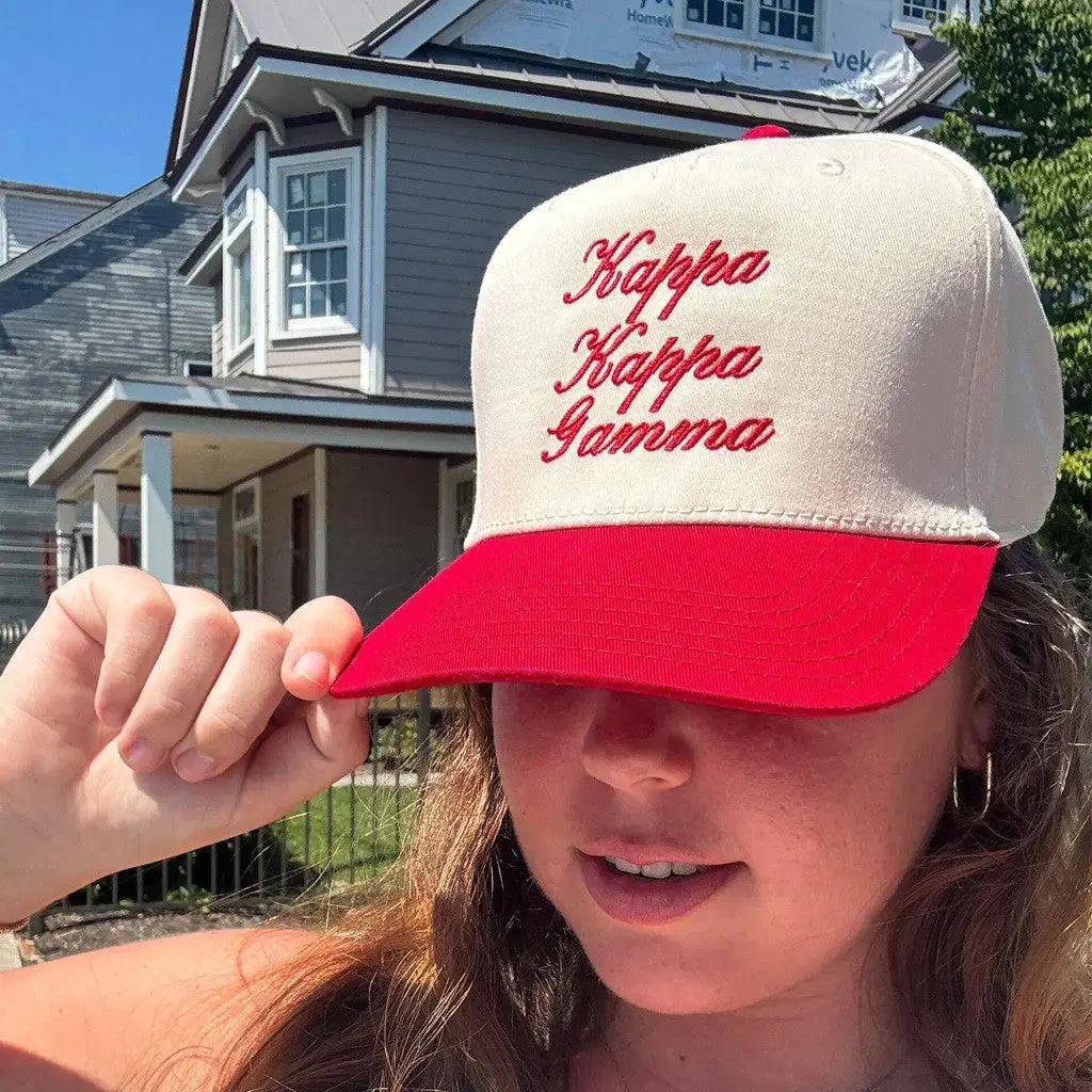 ADPI Merch Kappa Kappa Gamma Embroidered Hat Good Gifts For Girlfriend -WearandDecor ADPI Merch Kappa Kappa Gamma Embroidered Hat Good Gifts For Girlfriend -WearandDecor - Image 1