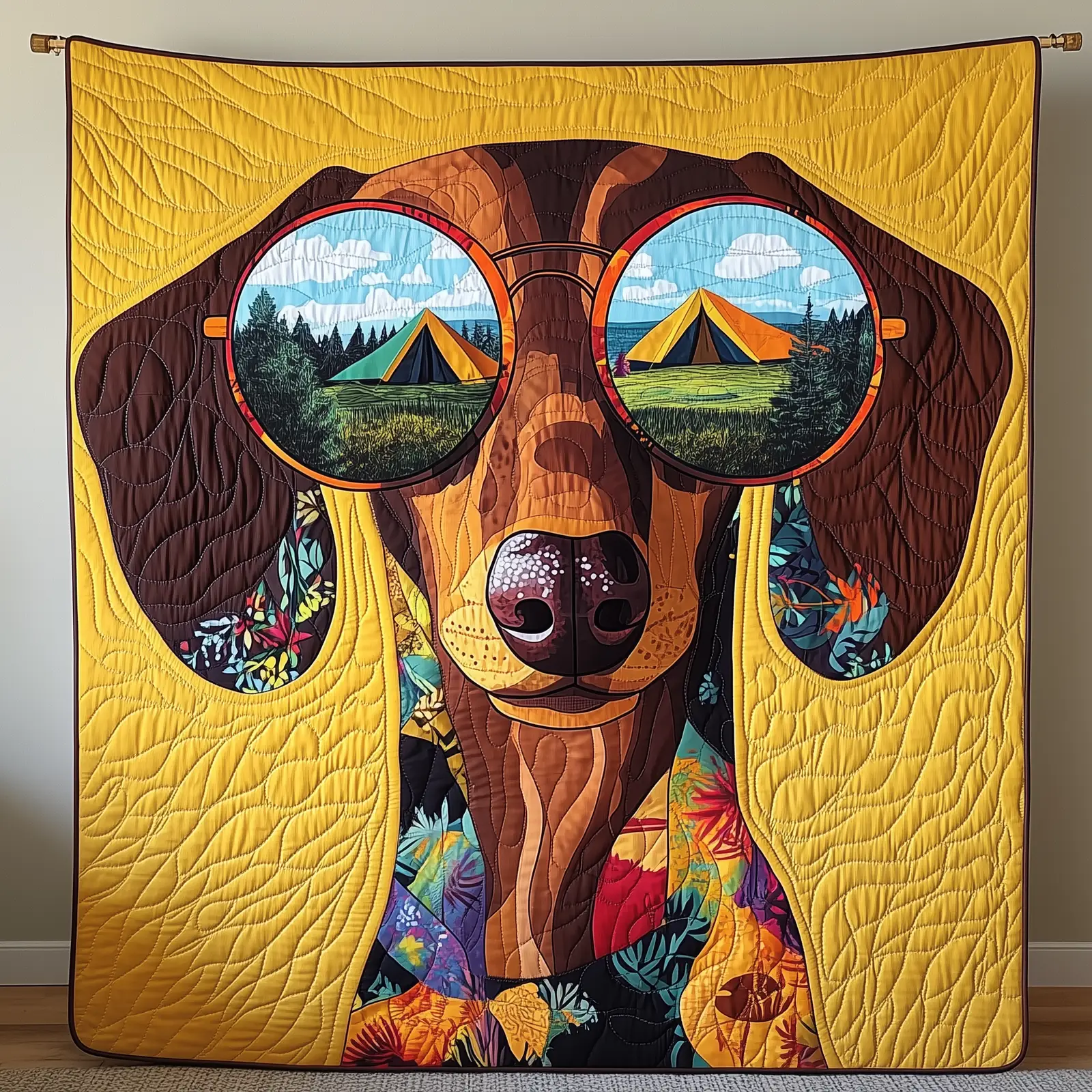 Adventure Dachshund Dog Hiking Quilted Blanket Doxie Lovers Traveler Explorer Dachshund Dog Gifts Adventure Dachshund Dog Hiking Quilted Blanket Doxie Lovers Traveler Explorer Dachshund Dog Gifts - Image 1