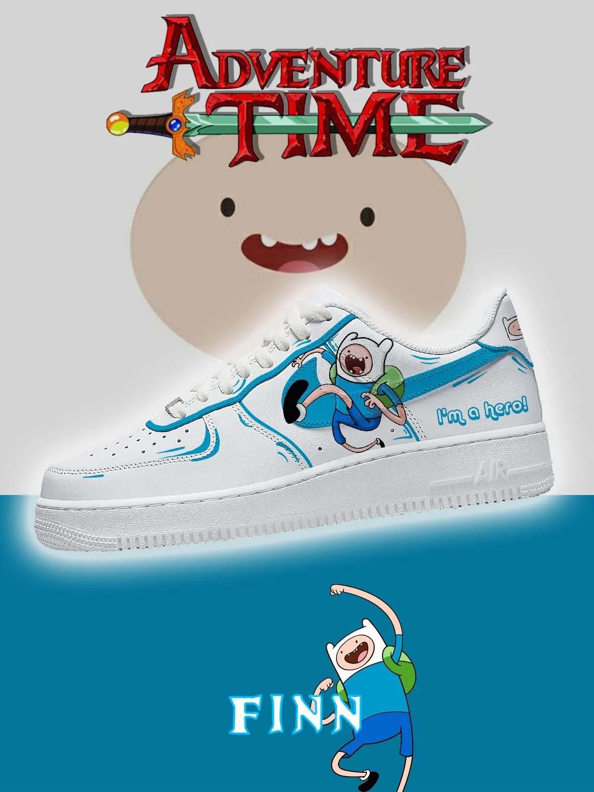 Adventure Time Finn Air Force 1 Shoes Sneakers