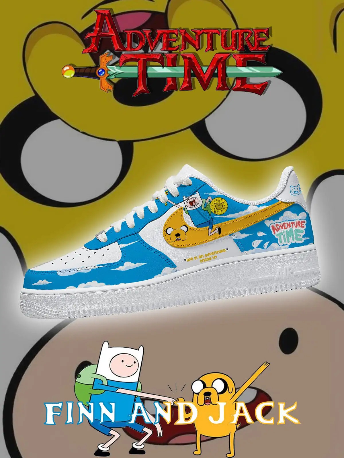 Adventure Time Finn and Jack Air Force 1 Shoes Sneakers