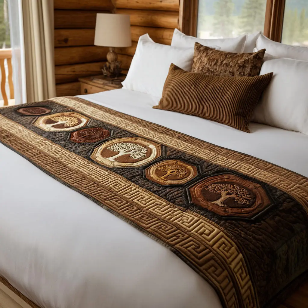 Aegean Roots Quilted Bed Runner Aegean Roots Myth-Inspired Gift